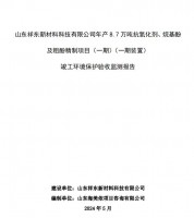 山東祥東新材料科技有限公司年產(chǎn)8.7萬(wàn)噸抗氧化劑、烷基酚及粗酚精制項(xiàng)目(一期)(一期裝置)竣工環(huán)境保護(hù)驗(yàn)收監(jiān)測(cè)報(bào)告